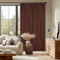 Maroon Blackout Pinch Pleated Linen Curtains 105 Inches Long | Thermal Insulted by Twodrapes