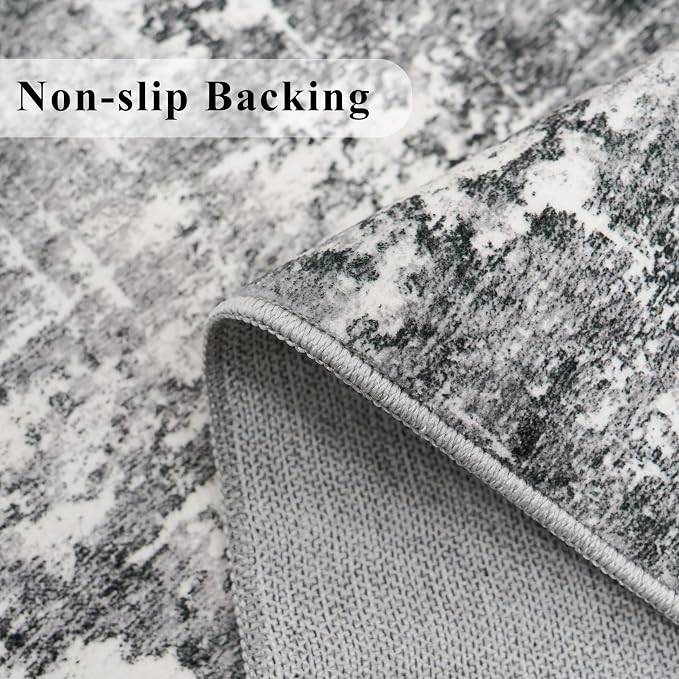 Washable 2x5 Kitchen Area Rug: Non-Slip Abstract Water-Resistant Entryway Rug - Image 3