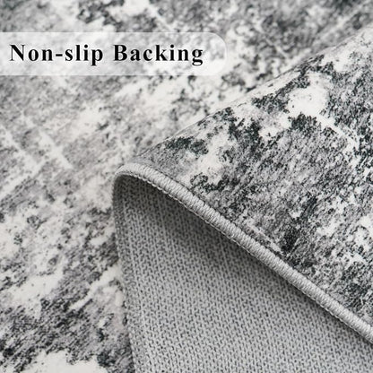 Washable 2x3 Entryway Area Rugs: Abstract Water Resistant Kitchen Rug Non-Slip - Image 3