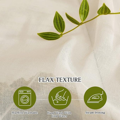 NICETOWN Flax Linen Extra Wide 100 Inch Curtain Panel-W100 x L96, Grommet Semi - Image 4