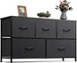 WLIVE Dresser for Bedroom with 5 Drawers, Wide Chest of Drawers, Fabric Dresser by WLIVE