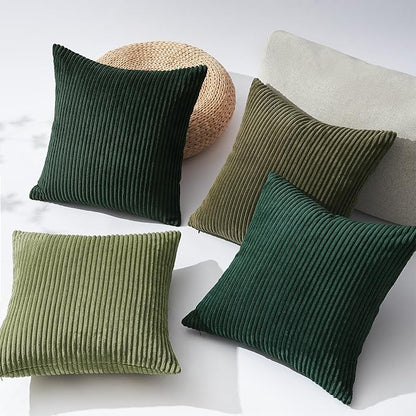 Topfinel Couch Throw Pillows Covers 18x18 Inch Set of 4, Olive Emerald Green - Image 6