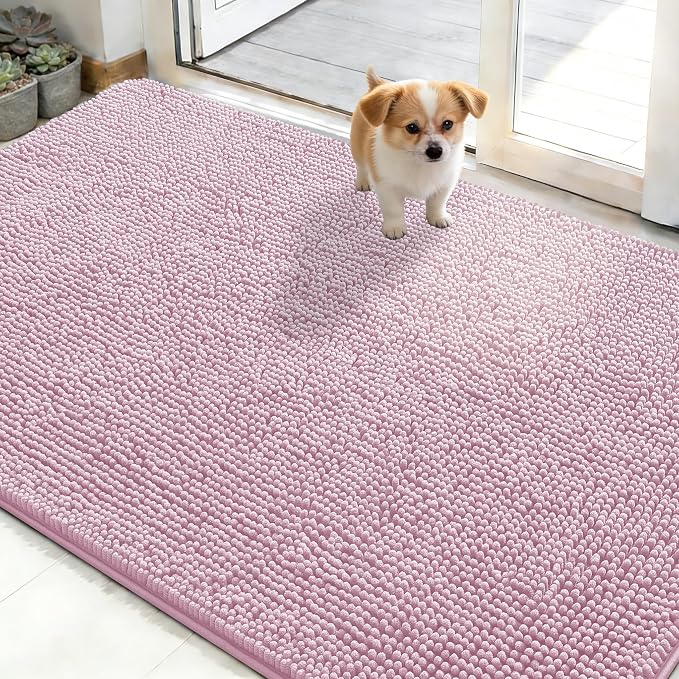 OLANLY Dog Door Mat for Muddy Paws 50x30, Super Absorbent Chenille Mud Mat | by OLANLY