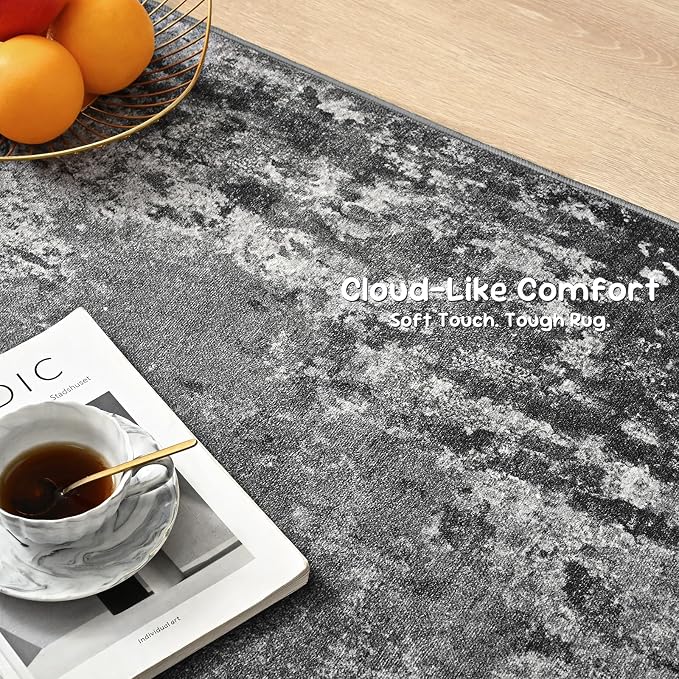 2x12 Black Rug Runners for Hallways Kitchen Runner Rug Non Slip Washable Black - Image 6