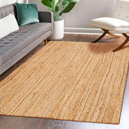 Hausattire Jute Braided Area Rug, 4x6 ft | 100% natural jute, hand woven - Image 6