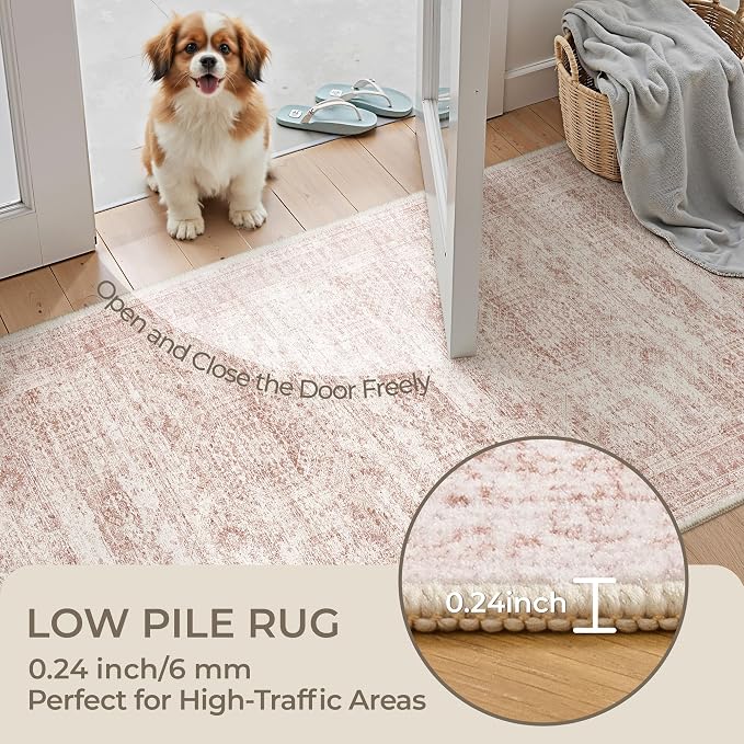 2x8 Runner Rug Non Slip, Washable Hallway Runner Rug, Nursery Room, Soft Runner - Image 6