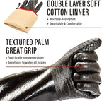 RAPICCA 700°F Heat Resistant BBQ Grill Gloves: Oil Resistant Waterproof for Smoking Grilling Cooking Barbecue Deep Frying Turkey Rotisserie Handling Hot Greacy Meat Stocking Stuffers - Long Sleeve