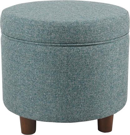 Homepop Home Decor | Upholstered Round Storage Ottoman | Ottoman - Image 5