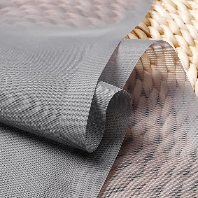 Short Grey Sheer Curtains 36 Inches 2 Panels Set - Image 5