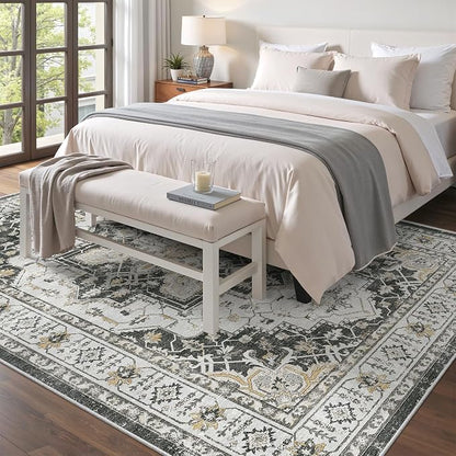 Madane 6x9 Area Rugs for Living Room, Soft Vintage Washable Rug, Dining Bedroom - Image 3