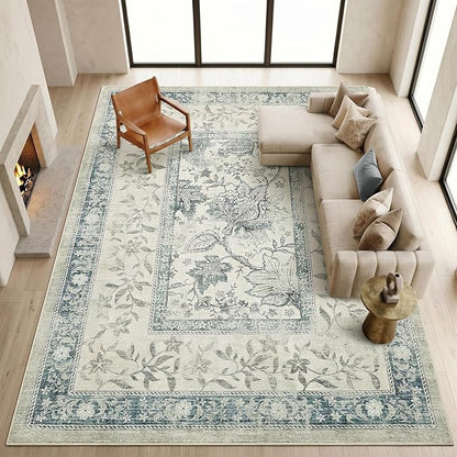 GarveeHome Vintage Blue Area Rug 9x12 by GarveeHome