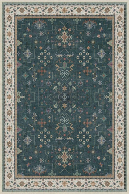 Vintage Dark Green 6x9 Dining Room Rugs - Image 2