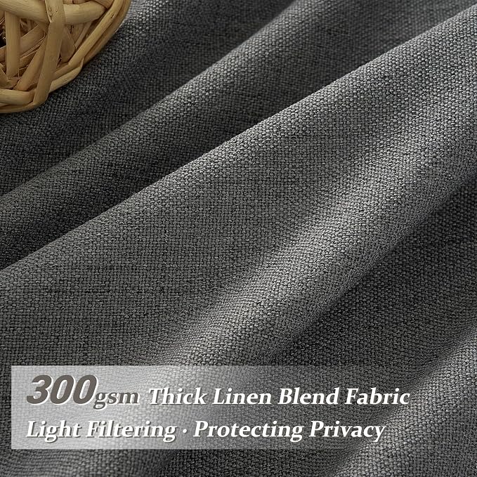 Extra Long Floor to Ceiling Dark Grey Bedroom 108 Inch Curtains, Pinch Pleated - Image 2