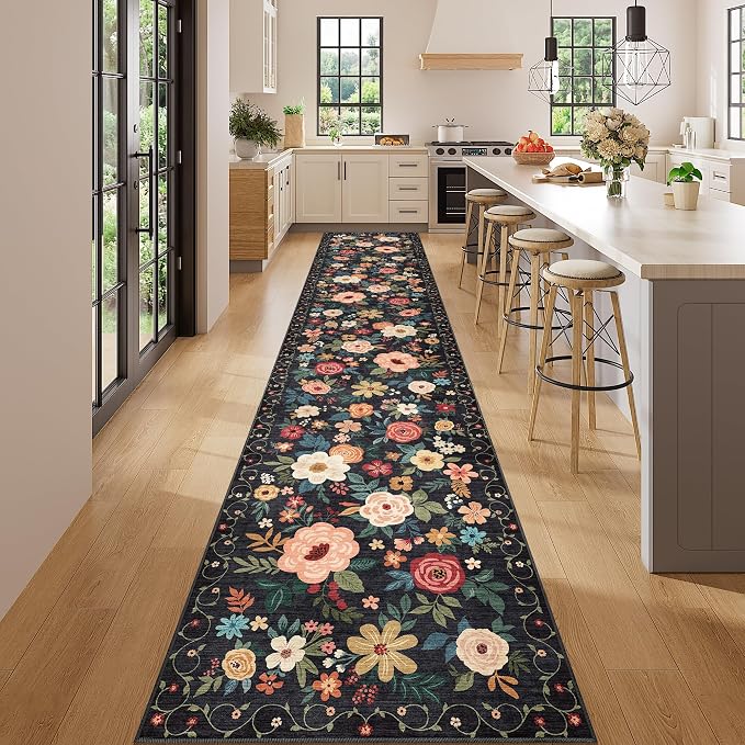 DUKINO 2x14 Runner Rug, Washable Long Kitchen Runner Rug Non Slip, Low Pile by DUKINO