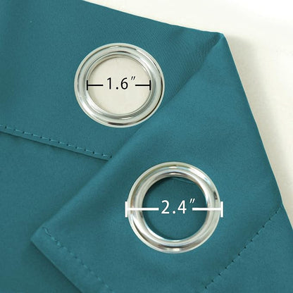 Blackout Curtains 52 x 45 inch/Sea Teal Curtains Set of 2 Panels/Thermal - Image 6
