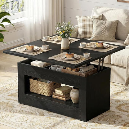 UNIQUITE 40" Lift Top Coffee Table, 4 in 1 Multi-Function Lift Coffee Tables by UNIQUITE