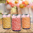 DISCOUNT PROMOS 10 Decorating Mason Jars Set, 12 oz. - Canning, Aluminum Lid - Blue