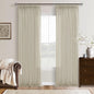 Farmhouse 94 Inch Light Filter Beige Tan Linen Pinch Pleated Curtains 50x94 | by Twodrapes