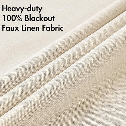 MIULEE 100% Blackout Linen Curtains - Image 5