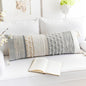 Gray Boho Lumbar Throw Pillow Cover 14x36 Grey Accent Long Body Lumbar Pillow by BlissBlush