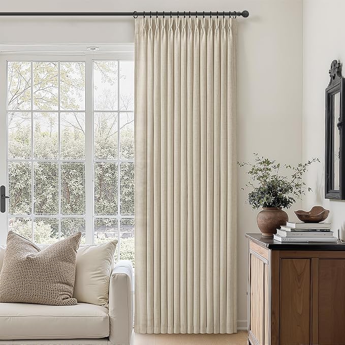 70 Inch Extra Wide Warm Beige Floor Length Curtains 102 Inches Long - Image 2