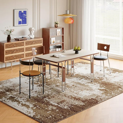 Brown Washable Rug 5x7 Area Rugs - Image 3