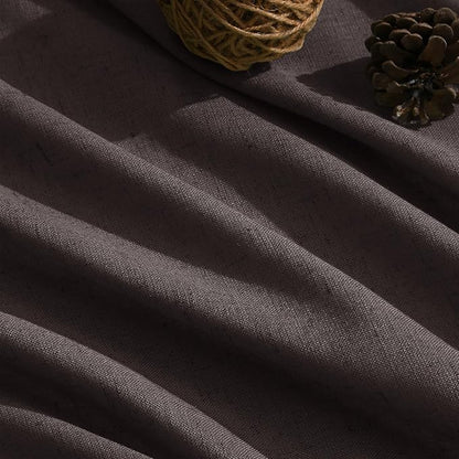 Cocoa Coffee Linen Curtains 84 Inch Length 2 Panels Set - Image 5