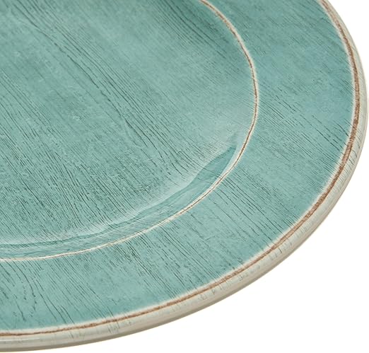 Carlisle FoodService Products Grove Reusable Plastic Plate Salad Plate with Rim for Home and Restaurant, Melamine, 9 Inches, Aqua, (Pack of 12)