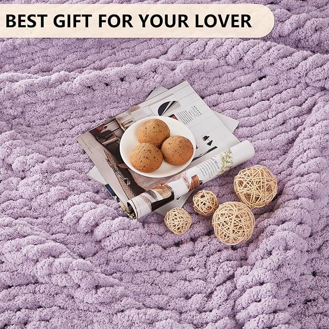 L'AGRATY Chunky Knit Throw Blanket - Image 7