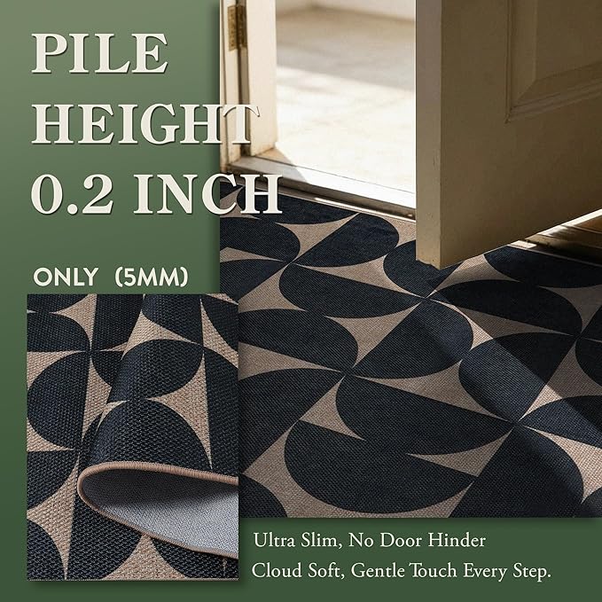 Lahome Semi Circle Easy Jute 5x7 Outdoor Rug, Geometric Washable Area Rug | - Image 5