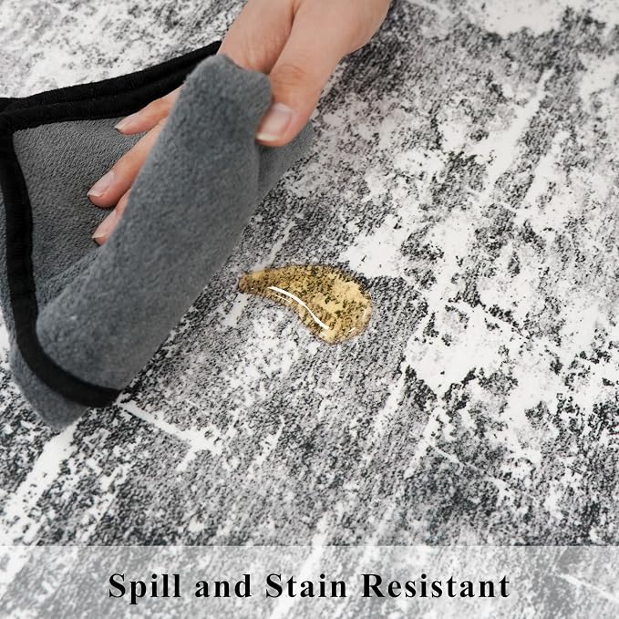 Abstract 14ft Long Runner Rug: Non-Slip Washable Rug Runner Low-Pile Soft - Image 6