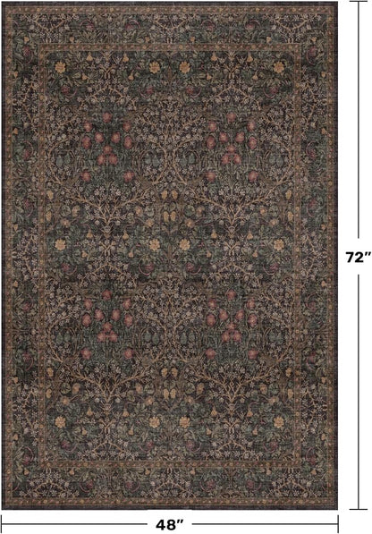 Washable Dark Brown 4x6 Area Rugs - Image 2
