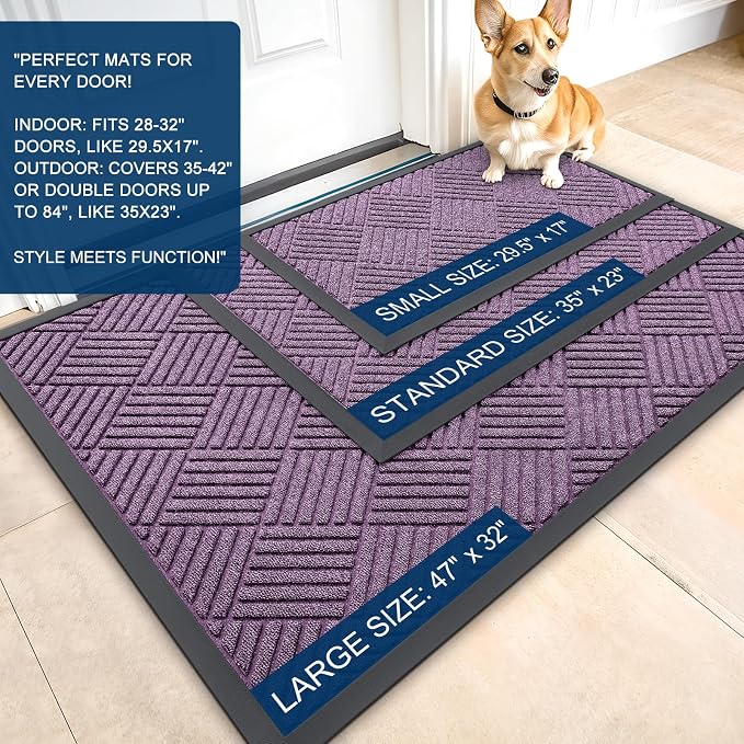 OLANLY Front Door Mat Outside Entrance 47x32, Waterproof Heavy-Duty Doormat | - Image 2
