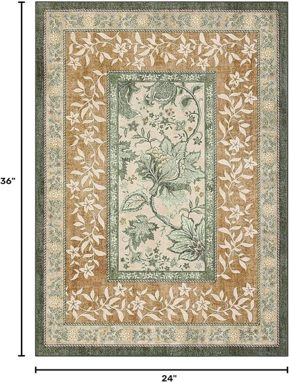 GarveeHome Terracotta Olive Sage Green 2x3 Door Mat Indoor Rugs - Image 2