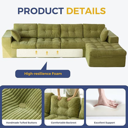 MAXYOYO 132" L Shaped Modular Sectional Sofa - Image 5