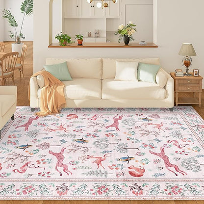 DUKINO 5x7 Area Rugs, Washable Animal Rug - Image 3