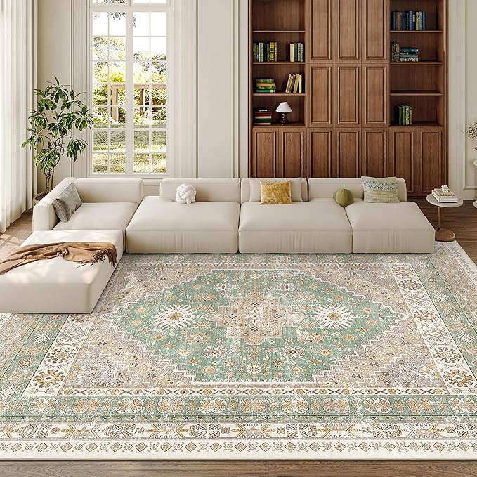 9x12 Area Rugs for Living Room, Large Washable Rug, Dining Room, Low Pile - Image 4