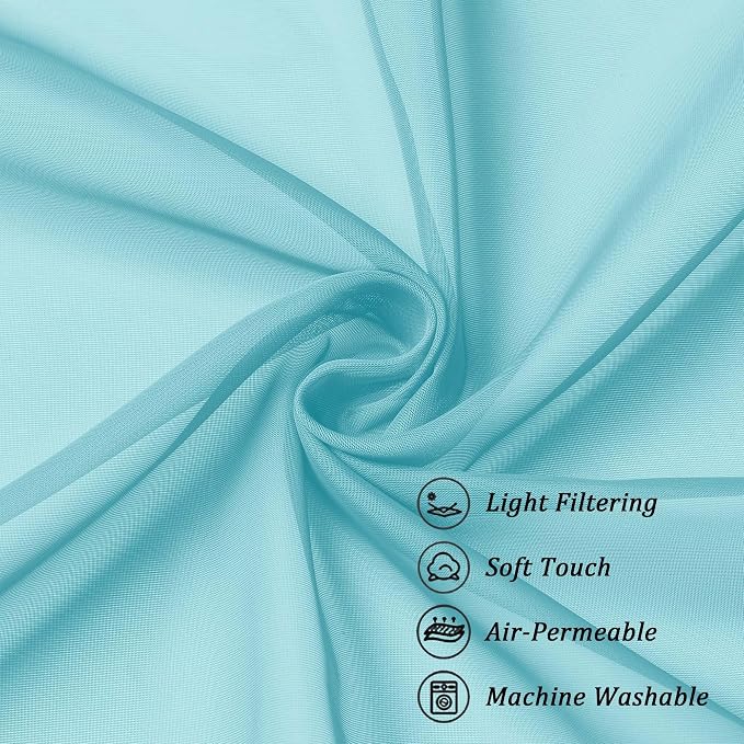Chyhomenyc Sheer Curtains 108 Inch Length 2 Panels Set, Extra Long Light - Image 7