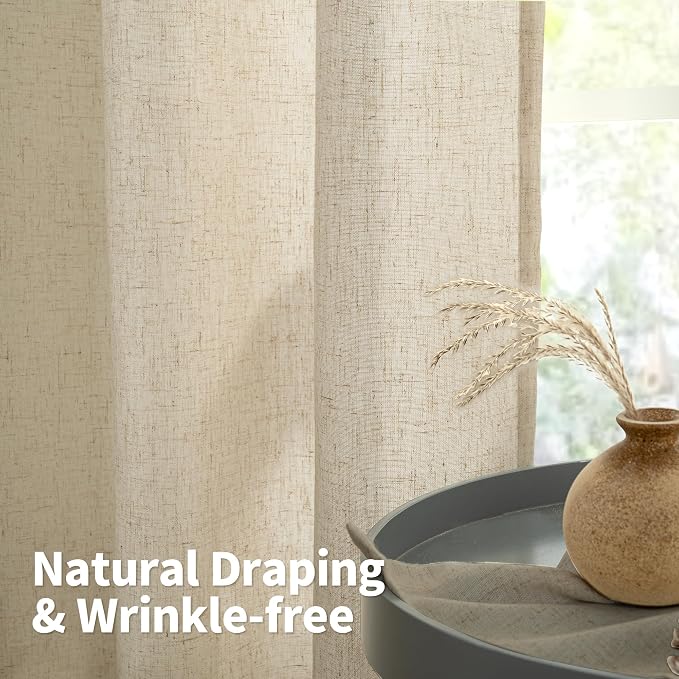 YoungsTex Burlap Linen Curtains 40 Inch Length - Image 5