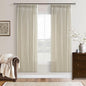 Semi Sheer Flax Linen Blend Pinch Pleat Beige Linen 72 Inch Curtains 50W | by Twodrapes