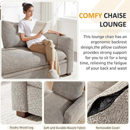 VANOMi Oversized 70.47'' Chaise Lounge Chair Indoor, Modern Upholstered Sofa Bed - Image 4