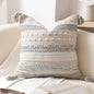 Gray Boho Decorative Throw Pillow Cover 20x20 Square Farmhouse Accent Cushion by BlissBlush