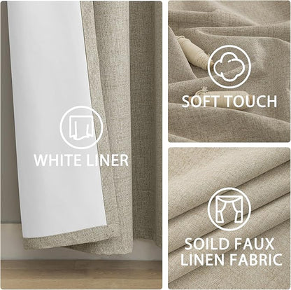 Yakamok Natural Linen Textured Curtains 63 Inches Long - Image 6
