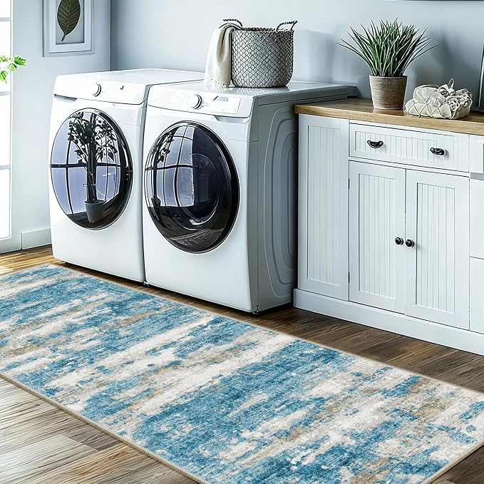 2x5 Washable Runner Rugs，Modern Abstract Rug Runner, Ultra-Thin Kitchen Runner - Image 8