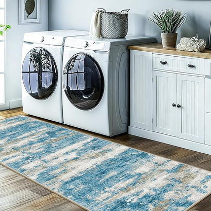 2x10 Runner Rug Non-Slip，Modern Abstract 10ft Washable Runner Rugs - Image 8