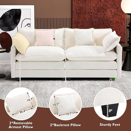 Ihanherry Cloud Sofa 77 Inch Loveseat, Modern Sectional Couch, 2-Seats Sofa - Image 6