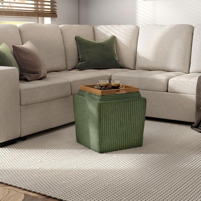 Furniture of America Lennox Modern Chenille 17-inch Square Storage Ottoman by FurnitureofAmerica