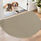 BEQHAUSE Dirt Trapper Door Mat 26" x 40" Half Circle Non Slip, Light Beige | by BEQHAUSE