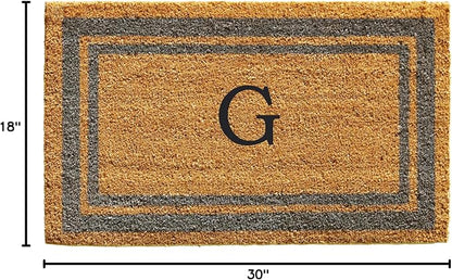 Calloway Mills 153021830G Periwinkle Border 18" x 30" Monogram Doormat - Image 2