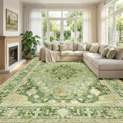 RELEANY Washable Area Rug, Large 10'x12', Water Repellent, Pet Friendly by RELEANY